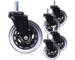 Bureaustoel Wieltjes Rubber 5 stuks - Bureaustoelwielen - Wieltjes voor Stoelen