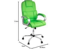 Bureaustoel XXL Casa Velluto Denver Premium – Ergonomische Directiestoel met Gecapitonneerde Zitting, Hoge Rugleuning, Geremde Zwenkwielen, Moderne Kunstleren Draaistoel, Belastbaar tot 210 kg – Groen