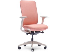 Bureaustoel Zinnia. Met mesh rugleuning. Kleur licht oranje. Met 5 jaar garantie. NEN-EN-1335 getest