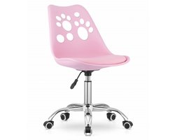Bureaustoel Zippi – Roze – hoogte verstelbaar – met wielen