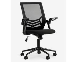 Bureaustoel Zwart Ergonomisch – Stoffen Bekleding – Messing Onderstel – Comfortabele Kantoorstoel – Verstelbaar – Thuiswerk Stoel