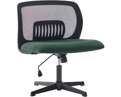 bureaustoelen zonder armleuningen, leesfauteuils met brede kussens, woonstoelen om in kleermakerszit te zitten, wipfunctie, hoogteverstelbaar, 360° draaibaar- Groen