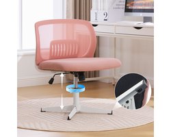 Bureaustoelen zonder armleuningen, leesstoelen met brede kussens, loungestoelen met kleermakerszit, schommelfunctie, in hoogte verstelbaar, 360° draaibaar