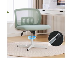 Bureaustoelen zonder armleuningen, leesstoelen met brede kussens, loungestoelen met kleermakerszit, schommelfunctie, in hoogte verstelbaar, 360° draaibaar