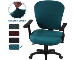 Bureaustoelhoes - Bureaustoel Overtrek - Universeel en Verwijderbaar - 1 Stuk - Voor Kantoorstoelen Groen