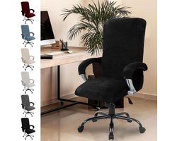 Bureaustoelhoes met armleuningen - Hoogwaardige elastische bescherming voor gaming- en kantoostoelen - Zwart - XL