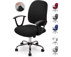 Bureaustoelhoes Stoelhoezen - verwijderbaar - Universeel Modern Simplisme Stijl Roterende stoelhoezen - voor bureaustoel Roterende draaistoel Armleuningen Stoel - (zwart, 1) - GEEN stoel