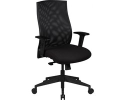 Bureaustoelhoes - Zwarte Stof - Design Directiestoel - Armleuning - Draaistoel - Bekleding (120kg)