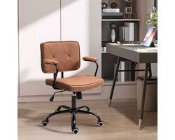 Bureaustoelstoel met rollenhoogte verstelbaar met een afvalfunctie 360​​° rotatie INSCHAKELIJKE schuimbarun 61 x 58 x 82-91 cm