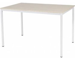 Bureautafel - Domino Basic 120x80 Eiken - wit frame