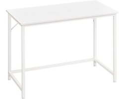 Bureautafel Industrieel Design - Schrijfbureau - Wit - Spaanplaat en Staal - 50cm x 100cm x 76cm - 10kg - 50kg Laadvermogen