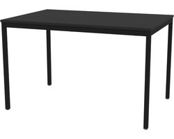 Bureautafel Kantinetafel - Vergader Eettafel - Dagelijks Gebruik - Melamine Blad Metaal - 75x120x80 cm - Zwart