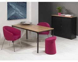 Bureautafel of kantinetafel breed 180CM diep 80CM bladkleur Lichtgrijs framekleur Wit (RAL9010)