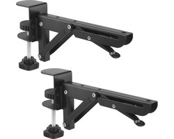 Bureauverlengingshouders set van 2 met tafelmontageclip - Afneembare opvouwbare houder voor bureaus van 1 tot 5 cm