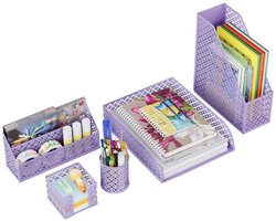 Buro Supplies Bureau Organizer Set - met Bureautop Hanging File Organizer (Paars)