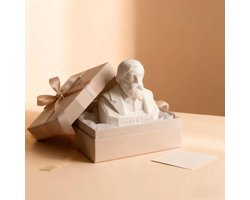 Buste beeldje - Filosoof sculptuur - Interieur decoratie - Klassiek ontwerp - 10 cm hoog - Wit
