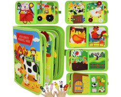 Busy Board Book Montessori Speelgoed - Kinderspeelgoed Motoriek voor in de auto onderweg – Peuter speelgoed Kleuter Doeboek Montessori activiteitenboek sensory speelboek meisjes 1 jaar 2 jaar jongens educatief sensorisch - Boerderij speelgoed 3 jaar