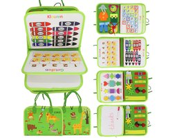 Busy Board Book Montessori Speelgoed - Montessori activiteitenboek voor in de auto onderweg Sinterklaas cadeautjes jongens baby educatief speelgoed meisjes sensory speelboek activity peuter kleuter sensorisch speelgoed 1 jaar 2 jaar 3 jaar 4 jaar