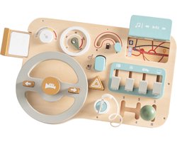 Busy Board Kinderstuurwiel Montessori Speelgoed Houten Speelgoed voor Baby Motorische Vaardigheden Speelgoed Activiteitenbord Cadeau voor Jongens en Meisjes