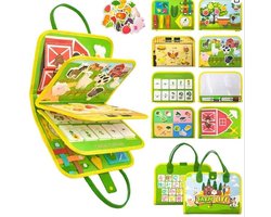Busy Board Montessori Activiteitenboek - Boerderij Sensorisch Speelgoed voor Baby vanaf 1 jaar - Fijne Motoriek Educatief Speelgoed - Reisspeelgoed - Kinderspeelgoed voor Jongens en Meisjes