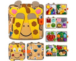 Busy Board Montessori Speelgoed - Busy book montessori activiteitenboek - Sensorisch Speelgoed 2 jaar Busybook boek Quiet book Baby speelgoed 1 jaar kinderspeelgoed Motoriek Speelgoed voor in de auto educatief Speelgoed voor onderweg Peuter speelgoed
