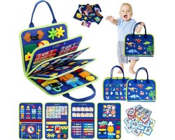 Busy Board voor Peuters – Montessori-Sensorisch Speelgoed – Reisspeelgoed voor Peuters van 1-4 Jaar – Educatief Bord voor Motorische Vaardigheden – Verjaardagscadeau voor in het Vliegtuig of de Auto
