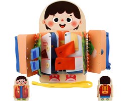 Busyboard voor peuters, 5 houten Montessori-babyspeelgoed met gespen - Meisjesversie