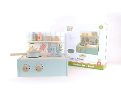 BusyKids - Kinderkeuken – Modderkeuken - Buitenkeuken Kind – Houten Speelkeuken met Accessoires – Compact & Draagbaar – Small