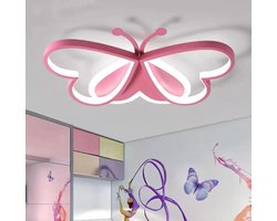Butterfly Plafonnière - Roze 50 cm LED Plafondlamp - Vlinder Design - Acryl Plafondverlichting 220V - Moderne Flush Mount Lamp voor Slaapkamer