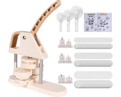 Button Maker Machine - Knoopmachine - Zelf Buttons Maken - 3-in-1 Maten - 300 Onderdelen - Wit