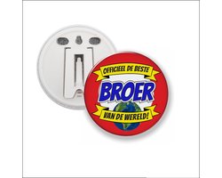 Button Met Clip 58 MM - Officieel De Beste Broer Van De Wereld