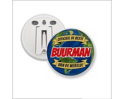 Button Met Clip 58 MM - Officieel De Beste Buurman Van De Wereld