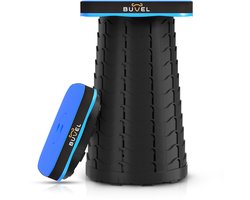 Buvel® Opvouwbare kruk - Kruk - Campingstoel - Inklapbaar - Telescopisch - Visstoel - Voetenbankje - Blauw - Vierkant