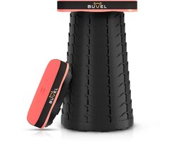 Buvel® Opvouwbare kruk - Kruk - Campingstoel - Inklapbaar - Telescopisch - Visstoel - Voetenbankje - Rood - Vierkant