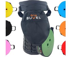Buvel® Opvouwbare kruk - Kruk - Krukje - Campingstoel - Inklapbaar - Telescopisch - Visstoel - Voetensteun - Rond groen met kussen