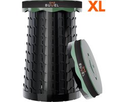Buvel® Opvouwbare kruk XL - Rond groen - Kruk - Extra stevig - Inklapbaar - Telescopisch - Visstoel - Bijzettafel - Voetensteun