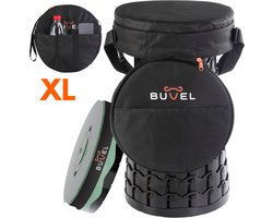 Buvel® Opvouwbare kruk XL - Rond groen met kussen - Kruk - Krukje - Inklapbaar - Telescopisch - Visstoel - Bijzettafel - Voetensteun