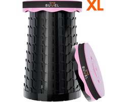 Buvel® Opvouwbare kruk XL - Rond roze - Kruk - Krukje - Inklapbaar - Telescopisch - Visstoel - Bijzettafel - Voetensteun