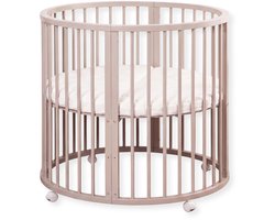 Buxibo Baby Box - Grondbox - Speelbox - Playpen - Kinderbox - Rond - Inclusief Matras - Op Wielen - 92x92x80.5cm - Klei