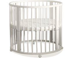 Buxibo Baby Box - Grondbox - Speelbox - Playpen - Kinderbox - Rond - Inclusief Matras - Op Wielen - 92x92x80.5cm - Wit