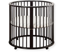 Buxibo – Baby Box – Ronde Houten Speelbox – Playpen in Hoogte Vertelbaar – Inclusief Matras – 91x91x85 cm – Zwart