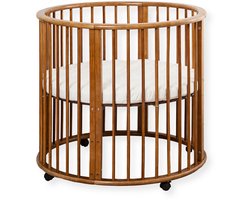 Buxibo – Baby Box – Ronde Houten Speelbox – Playpen – Inclusief Matras – 91x91x85 cm – Bruin