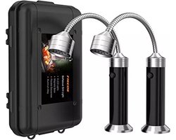 Buxibo BBQ Verlichting - Set van 2 Inclusief Case - Magnetische Lamp voor de Barbecue - Verlichting voor de BBQ/Garage/Auto/Apparatuur