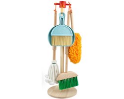 Buxibo Houten Kinder Schoonmaak Set - Montessori speelgoed - Mini bezem, stoffer, mop