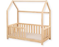 Buxibo Kinderbed met Matras – Houten Peuterbed – Huisbed – 60x120 cm