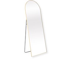Buxibo Ovale Boogspiegel – Gehard Veiligheidsglas Staande Spiegel – Volledige Lengte – 160x60 cm – Goud