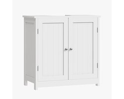 Buylin Badkamermeubel - Badkamerkast - Toiletmeubel - WC-Meubel - WC-Kastje - 2 Deuren - Verstelbare Plank - 30x60x60 cm - Wit