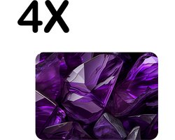 BWK Luxe Placemat - Paarse Edelstenen - Set van 4 Placemats - 40x30 cm - 2 mm dik Vinyl - Anti Slip - Afneembaar
