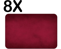 BWK Luxe Placemat - Rode Vegen Achtergrond - Set van 8 Placemats - 45x30 cm - 2 mm dik Vinyl - Anti Slip - Afneembaar