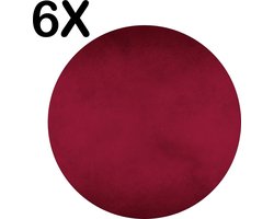 BWK Stevige Ronde Placemat - Rode Vegen Achtergrond - Set van 6 Placemats - 40x40 cm - 1 mm dik Polystyreen - Afneembaar